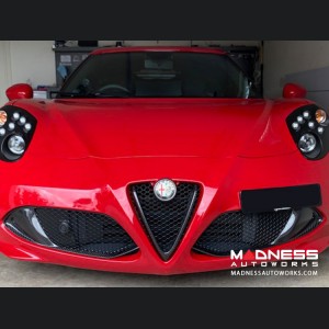 Alfa Romeo 4C Carbon Fiber Front Grille Insert Trim Set - Red Candy